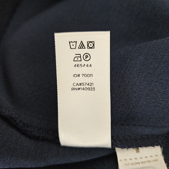 Ann Taylor LOFT Fit Flare Dress Navy Blue Fringe Short Sleeve V Neck 8 - Picture 9 of 9